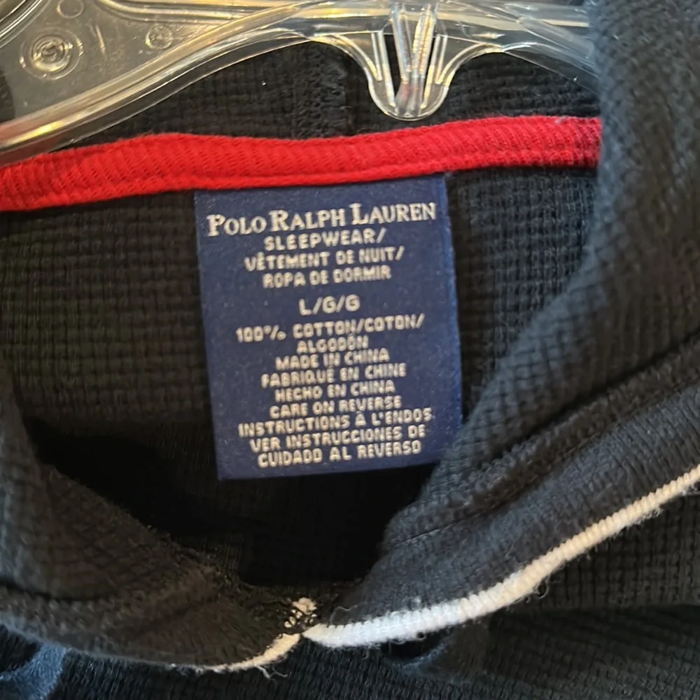 Polo Ralph Lauren black Cotton Waffle Knit Lightweight Hoodie